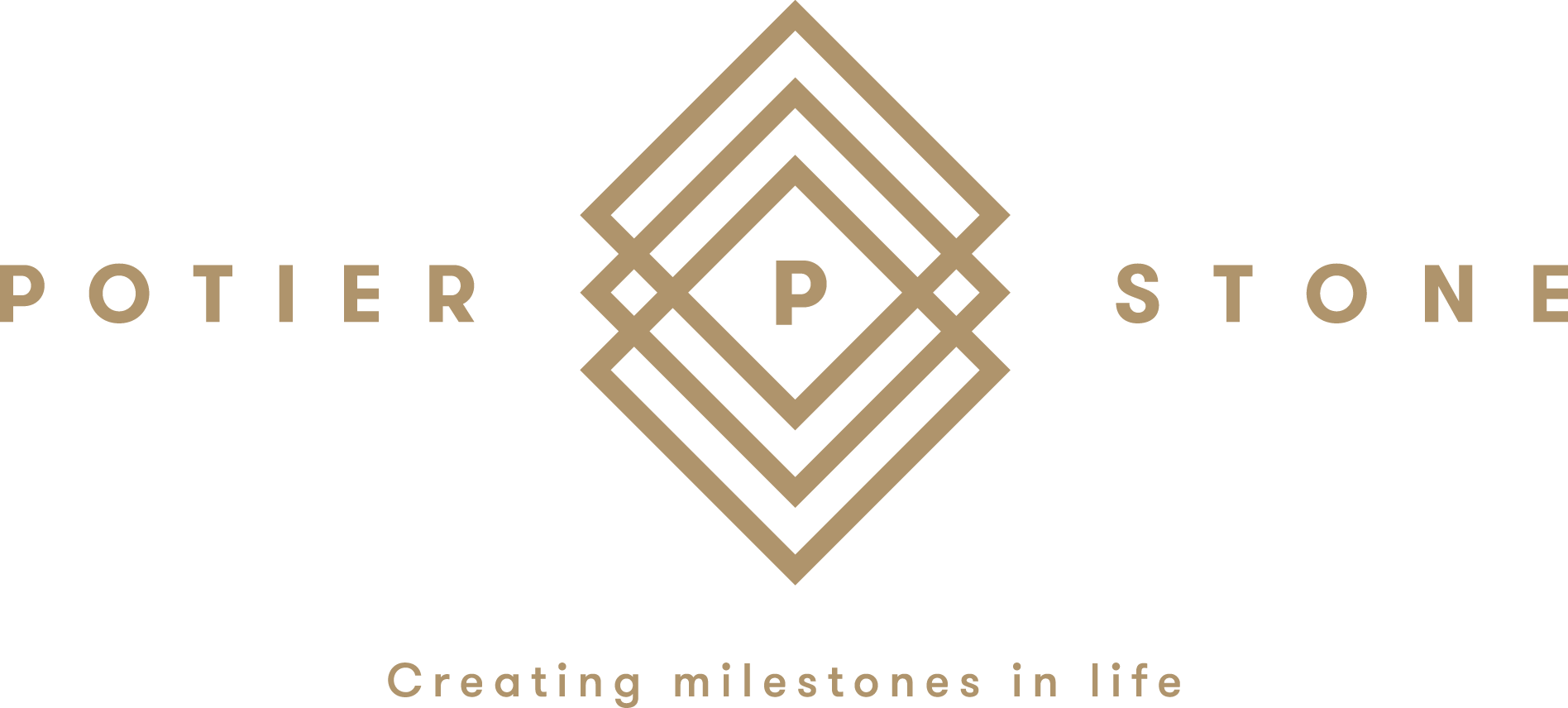 Potier Stone logo liggend met baseline pantone def